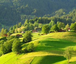 Grindelwald Village in Berner Oberland, Switzerland